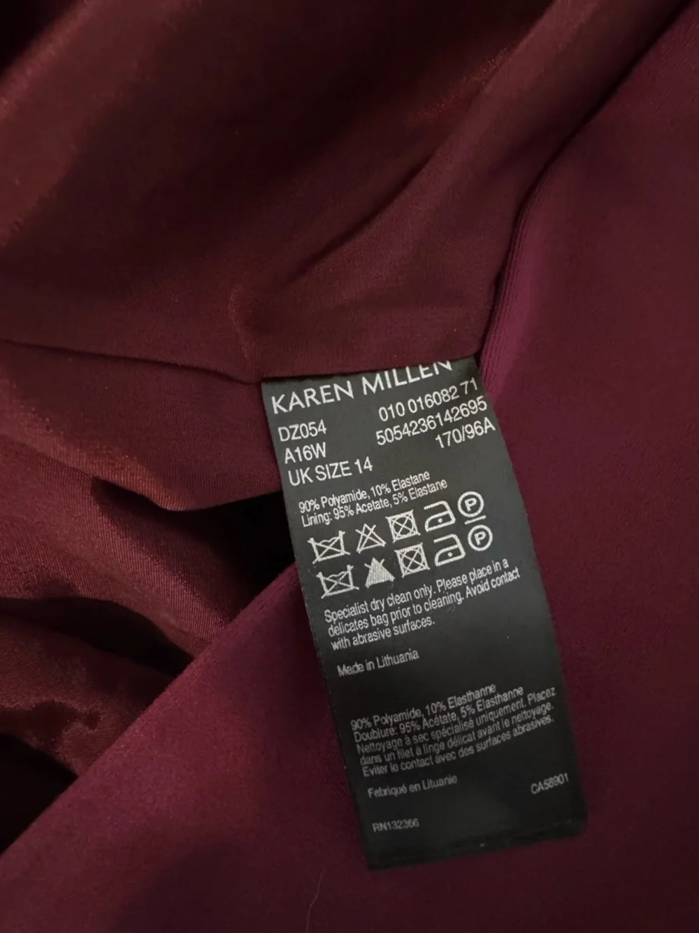 Karen Millen Dress Plum Sleeveless Midi Sheath Ponte Knit Tailored 10 - Picture 10 of 14